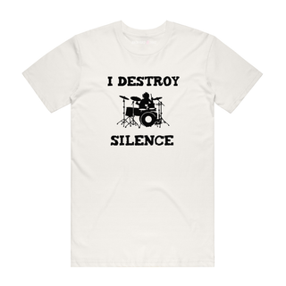 I Destroy Silence - Music T-Shirt - Natural