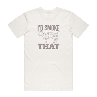 I'd Smoke That (Cow) - Funny T-Shirt - Natural