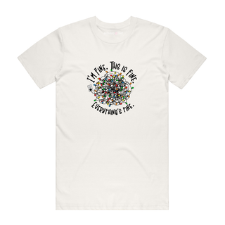 I'm Fine (Christmas Lights) - Christmas T-Shirt - Natural