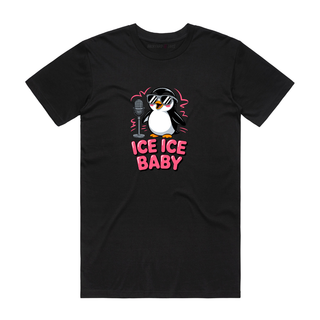 Ice Ice Baby (Penguin) - Music T-Shirt - Black
