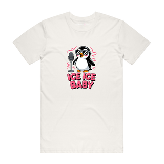 Ice Ice Baby (Penguin) - Music T-Shirt - Natural