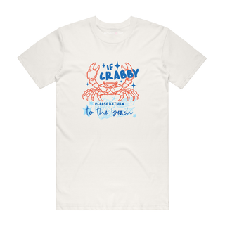 If Crabby Please Return To The Beach - Graphic T-Shirt - Natural