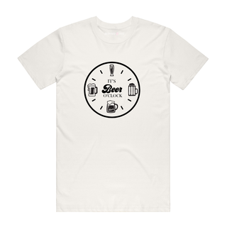 It's Beer O'Clock - Funny T-Shirt - Natural