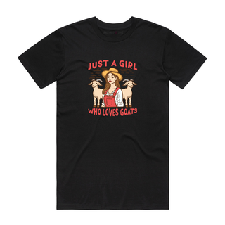 Just A Girl Who Loves Goats - Graphic T-Shirt - Black
