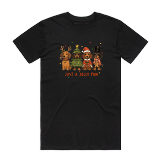 Just A Jolly Paw - Christmas T-Shirt - Black