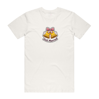 Just Married (Bells) - Bridal T-Shirt - Natural
