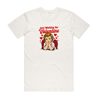 Just Waiting For Valentine - Valentine's Day T-Shirt - Natural