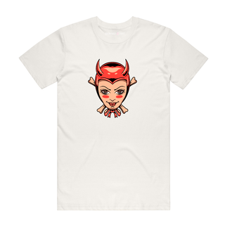 Lady Devil Face - Halloween T-Shirt - Natural