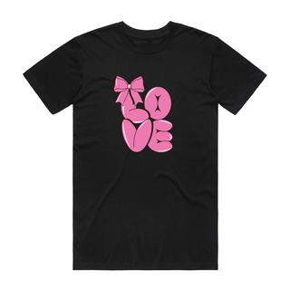 Love Pink Balloon - Black - Graphic Tee