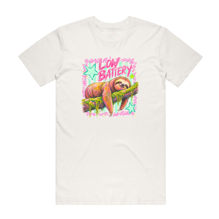 Low Battery - Funny T-Shirt - Natural