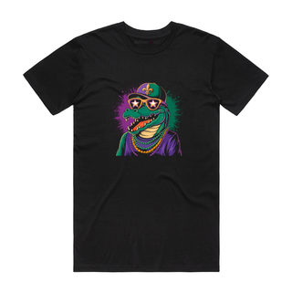 Mardi Gras Alligator - Graphic T-Shirt - Black