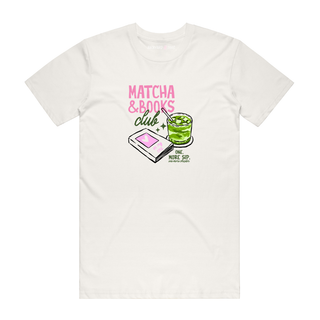 Matcha And Books - Graphic T-Shirt - Natural