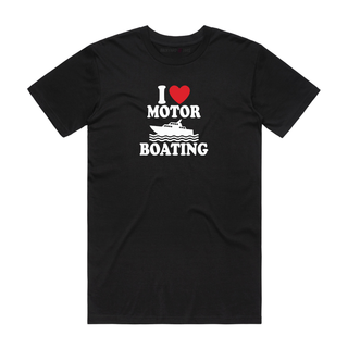 Motor Boating - Funny T-Shirt - Black