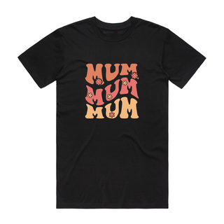 Mum (Orange) - Mum T-Shirt - Black