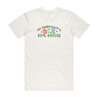 My Personality Is 90% Snack - Funny T-Shirt - Natural