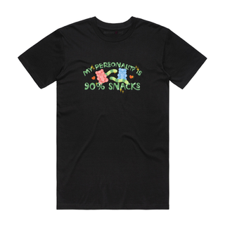 My Personality is 90% Snacks - Funny T-Shirt - Black