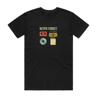 Never Forget Retro (Stencil) - Graphic T-Shirt - Black