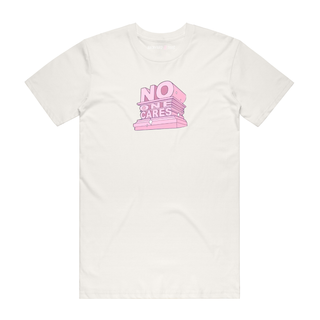 No One Cares (pink) - Slogan T-Shirt - Natural