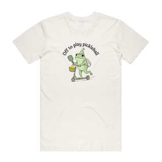 Off To Play Pickleball - Funny T-Shirt - Natural