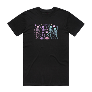 Pastel Dancing Skeletons - Halloween T-Shirt - Black