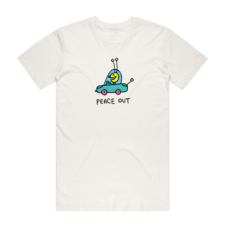 Peace Out - Funny T-Shirt - Natural