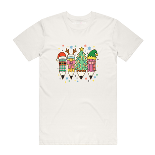 Pencil Christmas - Christmas T-Shirt - Natural