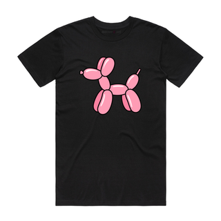 Pink Balloon Dog - Dog T-Shirt - Black