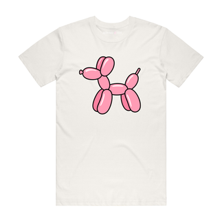 Pink Balloon Dog - Dog T-Shirt - Natural