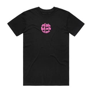 Pink Blah - Slogan T-Shirt - Black