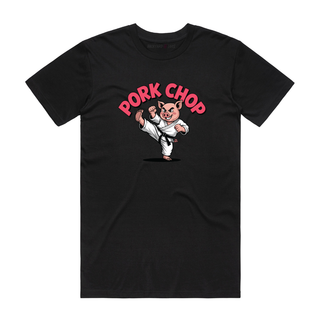 Pork Chop - Funny T-Shirt - Black