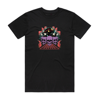 Purple Skulls Tripping - Graphic T-Shirt - Black