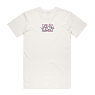 Rollin' With The Homies - Slogan T-Shirt - Natural