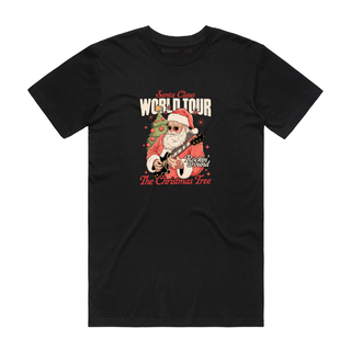 Santa Claus World Tour - Christmas T-Shirt - Black
