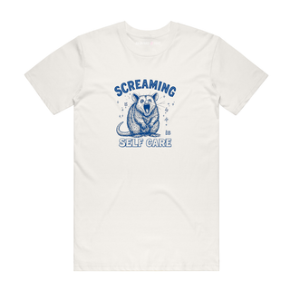 Screaming Is Self Care - Funny T-Shirt - Natural
