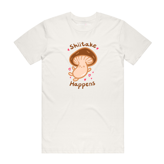 Shiitake Happens (Brown) - Funny T-Shirt - Natural