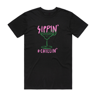 Sippin' And Chillin' - Graphic T-Shirt - Black