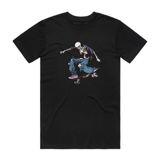 Skateboard Skeleton - Halloween T-Shirt - Black