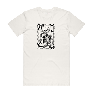 Skeleton Coffee - Halloween T-Shirt - Natural