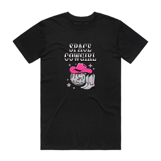 Space Cowgirl (Boots) - Graphic T-Shirt - Black
