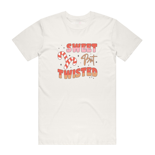 Sweet But Twisted (Candy Cane) - Christmas T-Shirt - Natural
