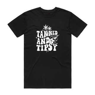 Tanned And Tipsy - Graphic T-Shirt - Black