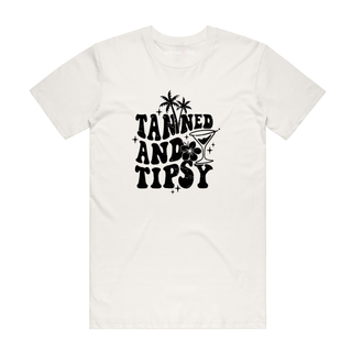 Tanned And Tipsy - Graphic T-Shirt - Natural