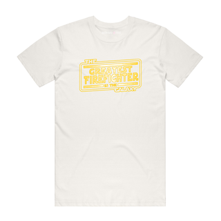The Greatest Firefighter In The Galaxy - Slogan T-Shirt - Natural
