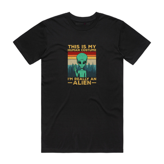 This Is My Human Costume - Funny T-Shirt - Black