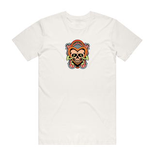 Trippy Heart Skull - Graphic T-Shirt - Natural