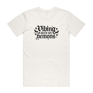 Vibing with My Demons - Halloween T-Shirt - Natural