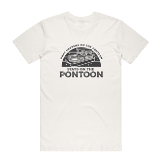 What Happens On The Pontoon - Funny T-Shirt - Natural
