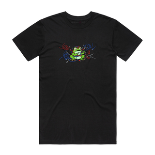 Wired Frog - Funny T-Shirt - Black