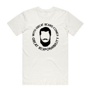 With Great Beards Comes Great Responsibility - Dad T-Shirt - Natural