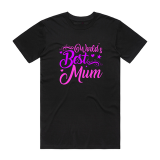 World's Best Mum (Pink) - Mum T-Shirt - Black